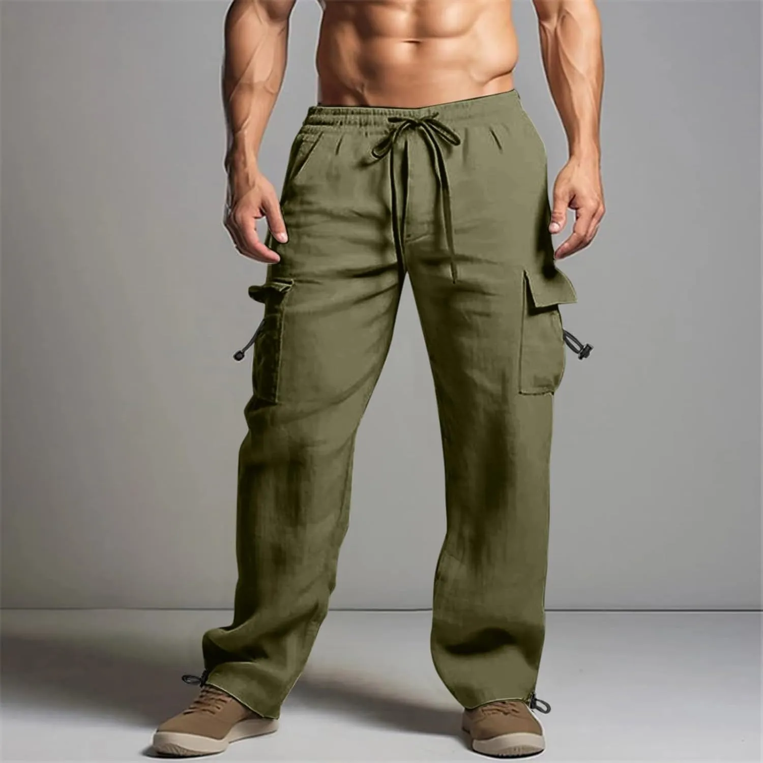 GIERIDUC Mens Heavyweight Fleece Sweatpants Dress Pants for Muscular Legs Pajama Pants for Tall Guys Athletic Outfits for Men