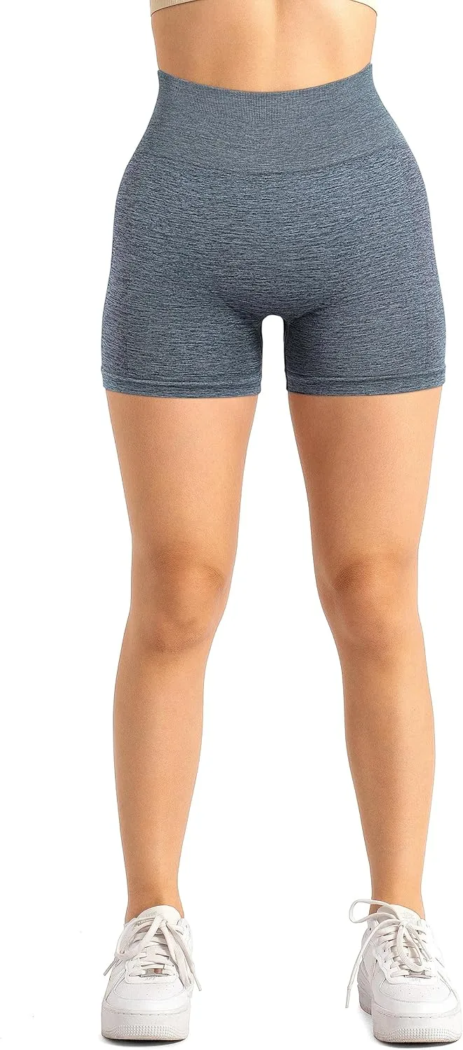 GILLYA Workout Shorts for Women Seamless Butt Lifting Shorts High Waisted Gym Yoga Shorts