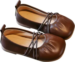 Girls Ballet Flats Dress Shoes Mary Jane Ballerina Sandals Princess Flat for Kids Birthday Wedding School Walking