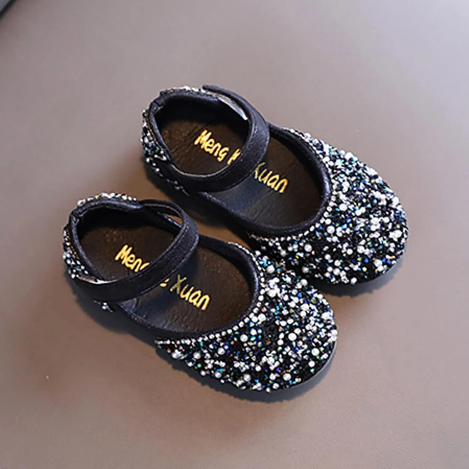 Girls Mary Jane Dress Shoes Rhinestons Flower Girl Wedding Part Shoes Ballet Flat Toddler Ballerina Sandals