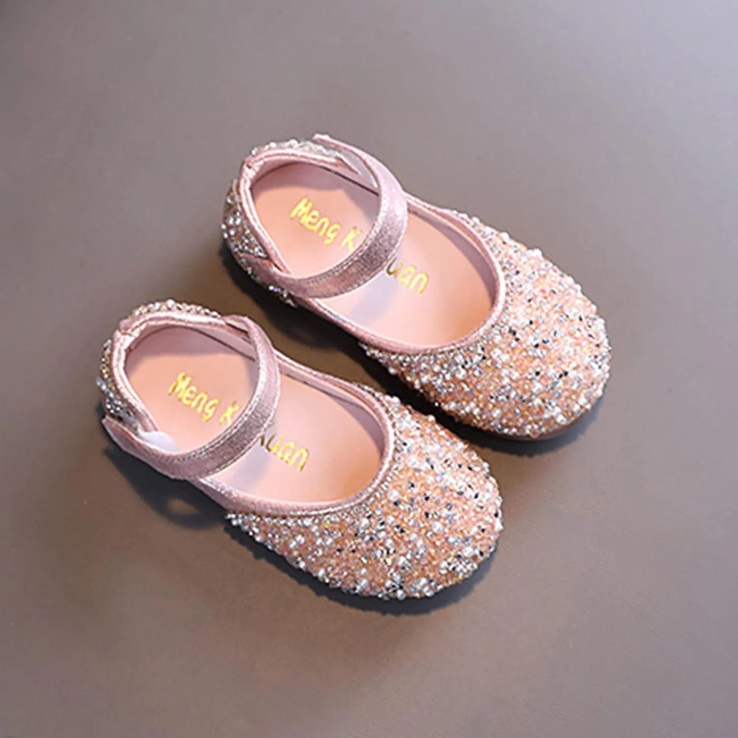 Girls Mary Jane Dress Shoes Rhinestons Flower Girl Wedding Part Shoes Ballet Flat Toddler Ballerina Sandals