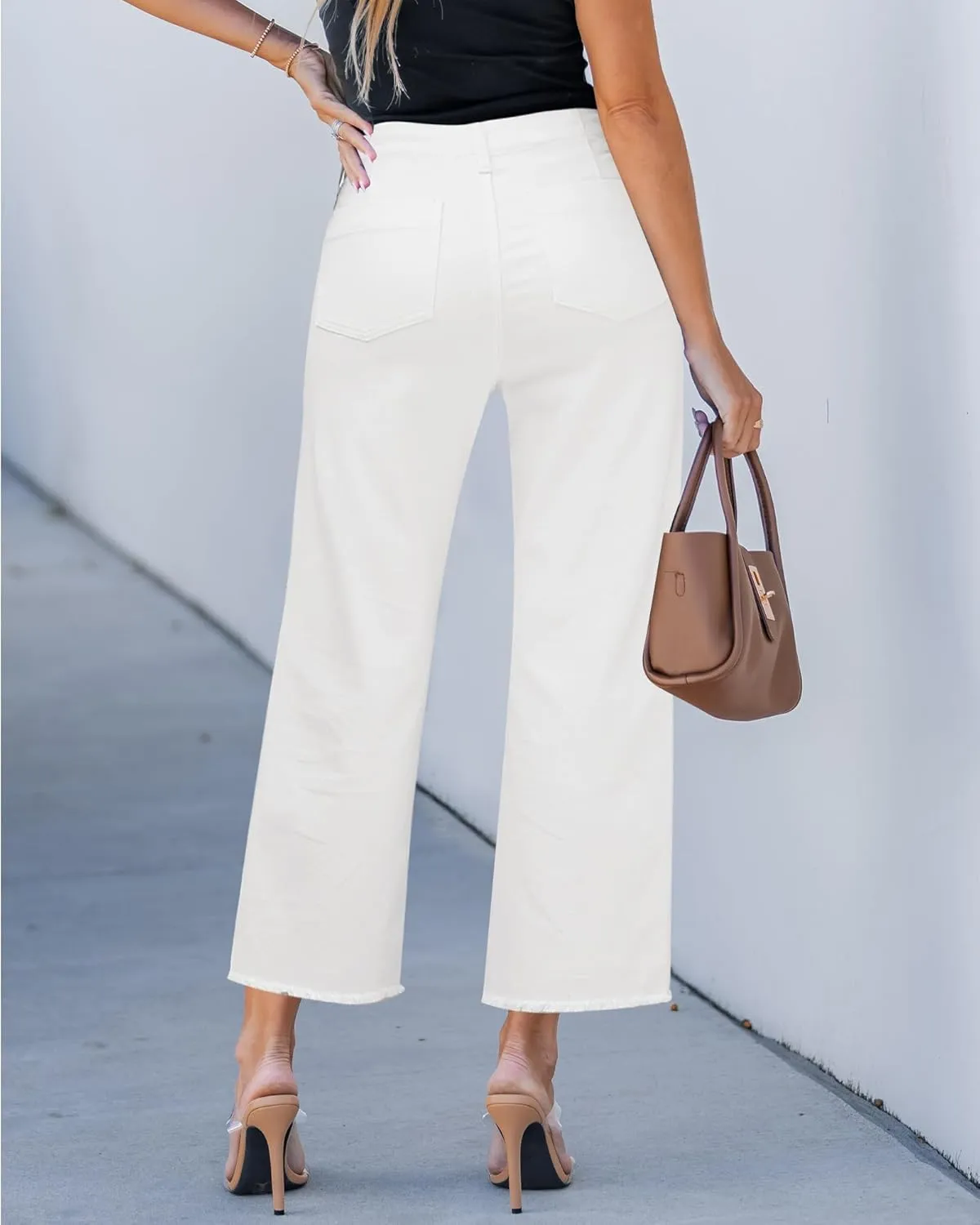 GRAPENT Wide Leg Jeans for Women High Waisted Trendy Jeans Denim Pants Stretchy Baggy with Pockets