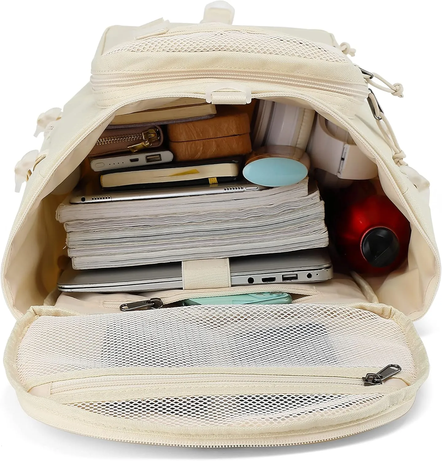 Gym Duffle Bag Backpack 4-Way Waterproof with Shoes Compartment for travel Sport Hiking laptop (Sea salt white) XL