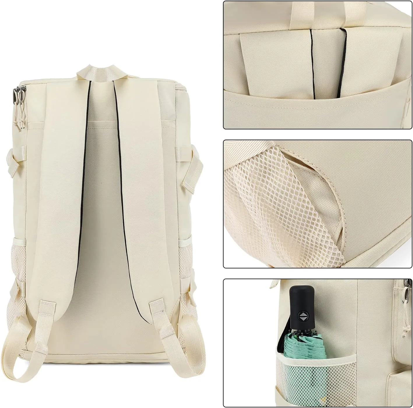 Gym Duffle Bag Backpack 4-Way Waterproof with Shoes Compartment for travel Sport Hiking laptop (Sea salt white) XL