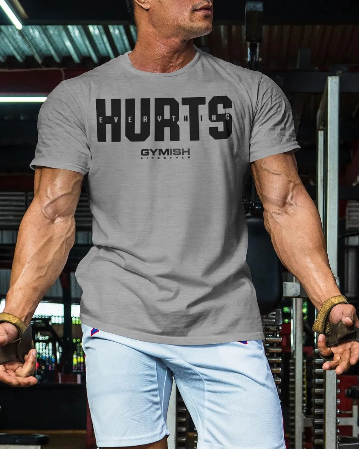 Gymish Lifestyle Gym Workout Shirts for Men Motivational Weight Lifting T-Shirt