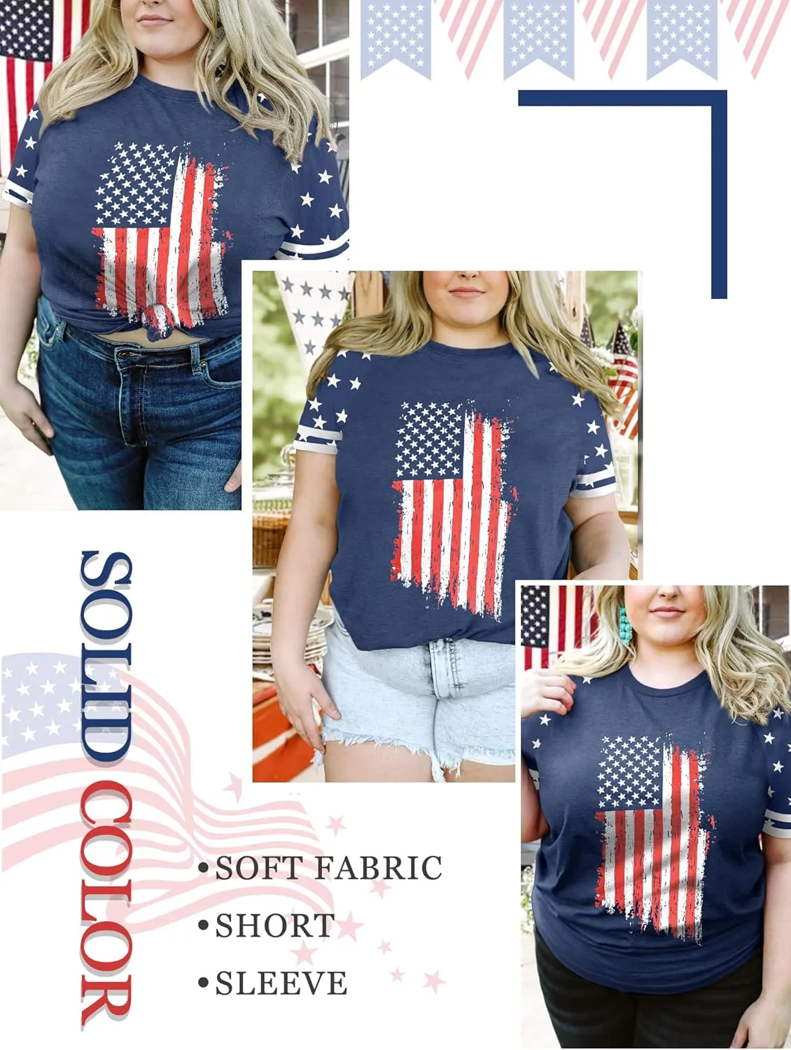 HDLTE Plus Size American Flag Tank Tops Women 4th of July Sleeveless Shirt Patriotic Stars Stripes Racerback Vest