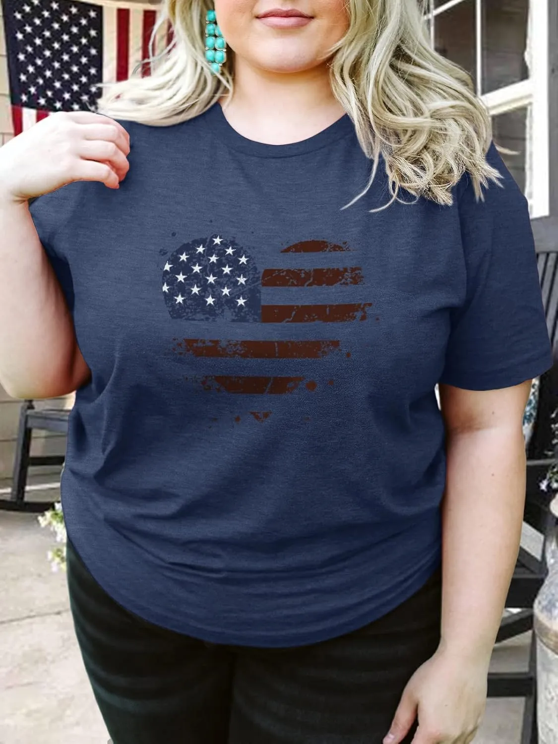 HDLTE Plus Size American Flag Tank Tops Women 4th of July Sleeveless Shirt Patriotic Stars Stripes Racerback Vest