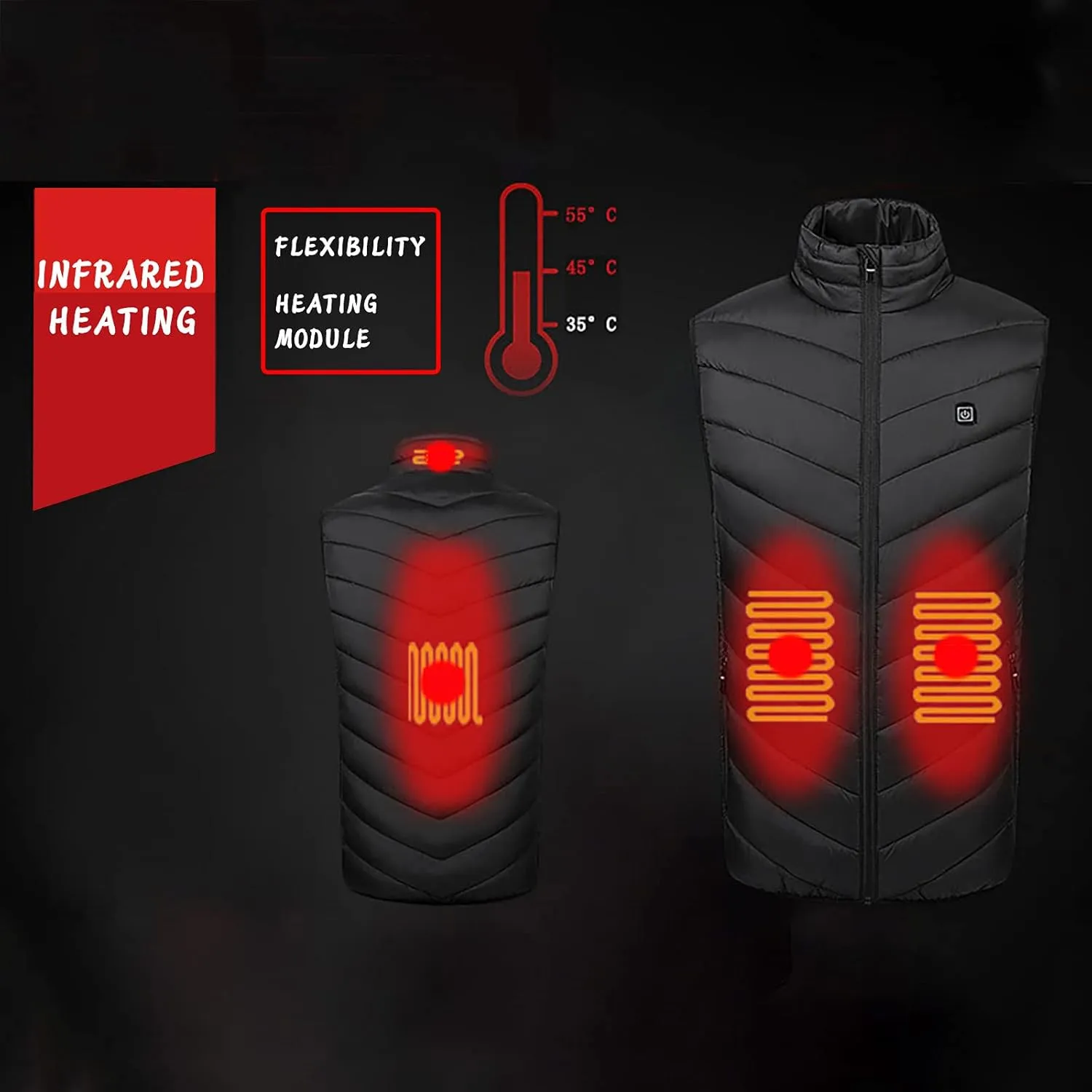 Heated Vest for Men Thermal Jacket Rechargeable Heated Jacket Sleeveless Down Jackets for Women Warm Outdoor Clothing