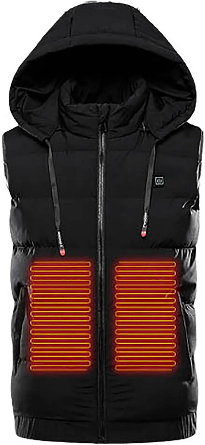 Heated Vest Unisex Adult Winter Jacket Down Puffer Vest Men Smart Electric Vest Heated Jacket Women Rechargeable Coats