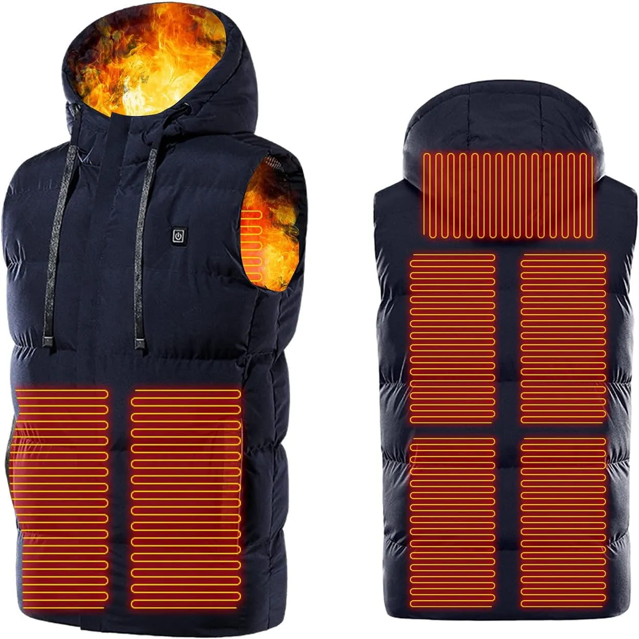 Heated Vest Unisex Adult Winter Jacket Down Puffer Vest Men Smart Electric Vest Heated Jacket Women Rechargeable Coats