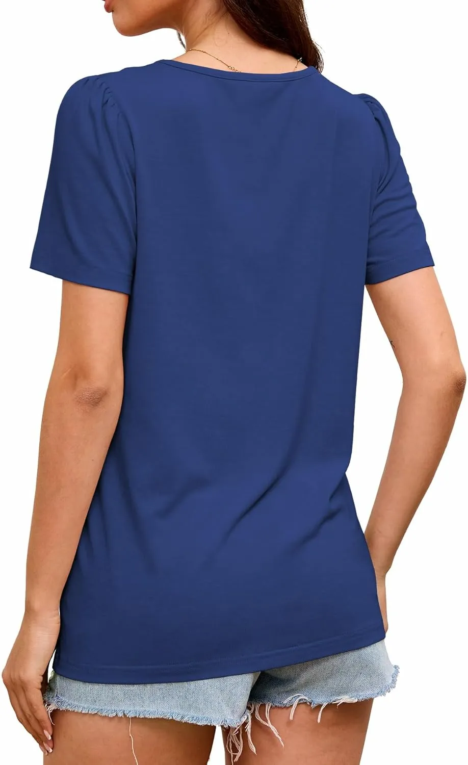 Heymiss Womens T Shirts Short Sleeve Dressy Casual V Neck Summer Tops Blouses