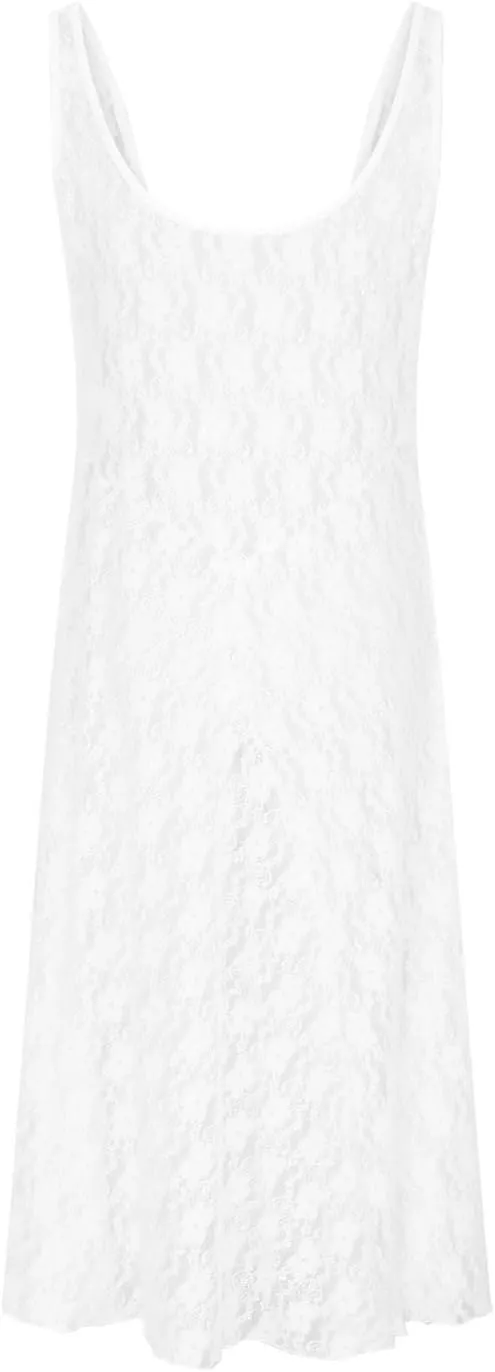 HGps8w Women Swimsuit Lace Swim Cover Up Summer Bathing Suit Swimwear Knit Pullover Sleeveless Maxi Long Beach Sundress