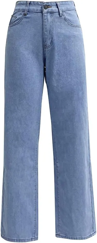 High Waist Jeans for Women Wide Leg Straight Boyfriend Denim Pants Baggy Casual Trendy Jeans Trousers