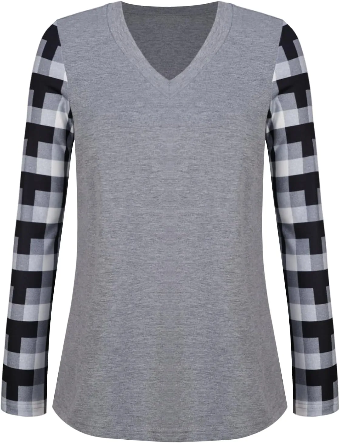 Hilinker Women's Graphic Tee Long Sleeve Tops Casual Loose V Neck T Shirts