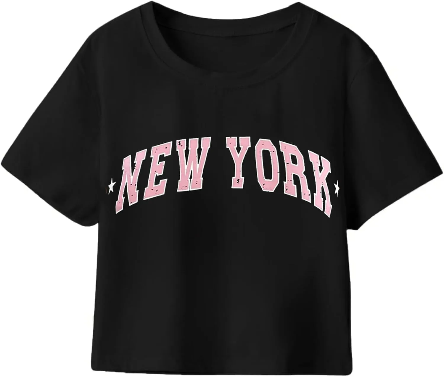 Hilinker Womens Short Sleeve Graphic Crop Tops Vintage Tees Summer Cute T Shirts