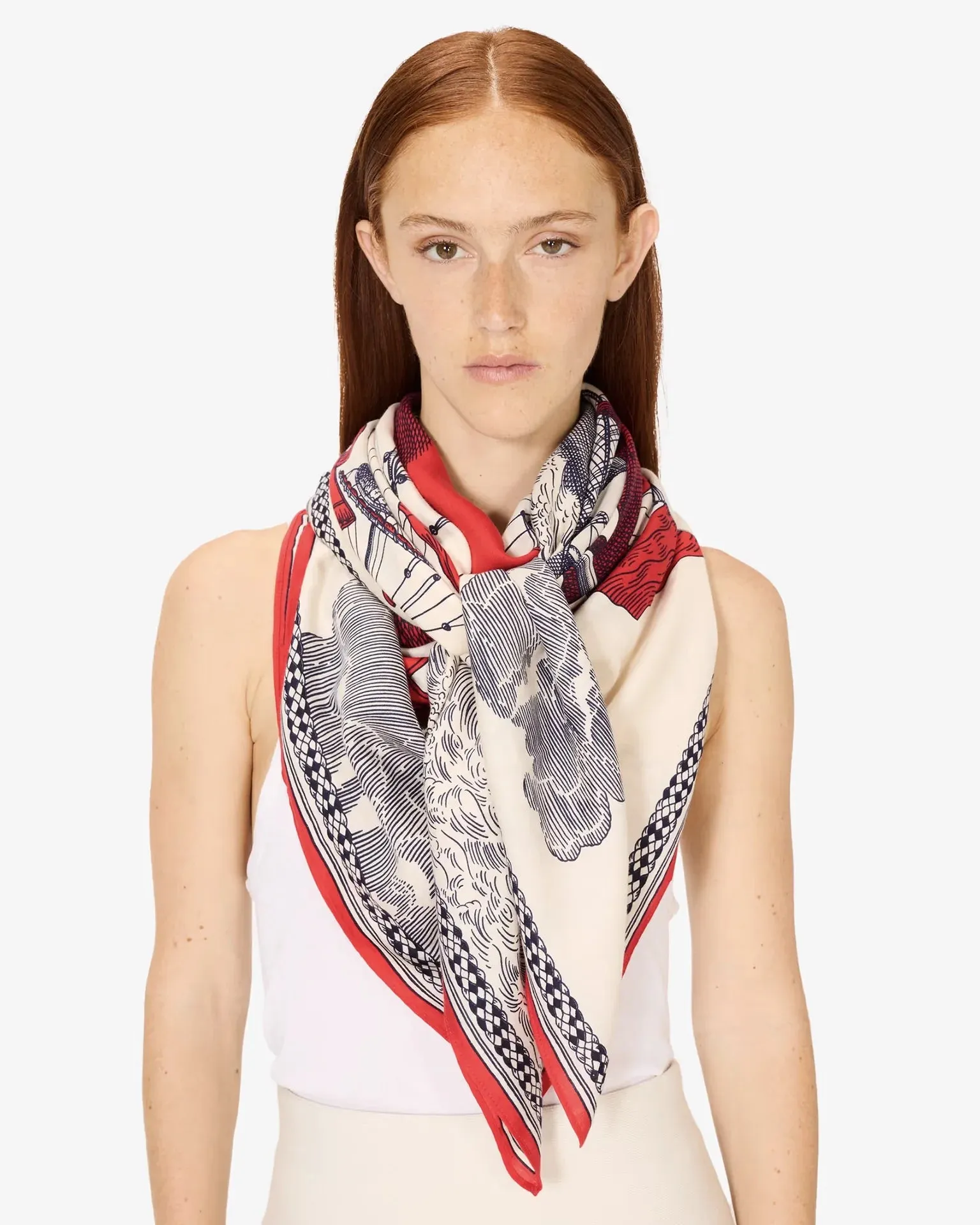 Inoui Editions Cotton Silk Print Scarves