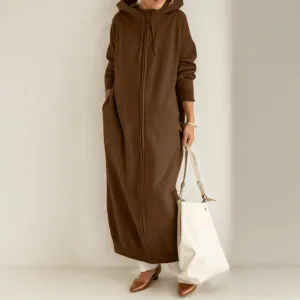 Jackets for Women Fall Zip Up Hoodie Sweatshirt Oversized Casual Long Jacket Tunic Fleece Coat Outwear with Pocket