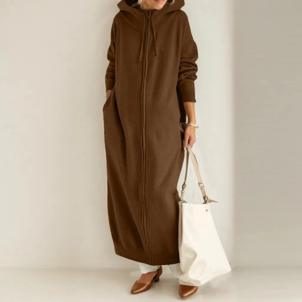Jackets for Women Fall Zip Up Hoodie Sweatshirt Oversized Casual Long Jacket Tunic Fleece Coat Outwear with Pocket