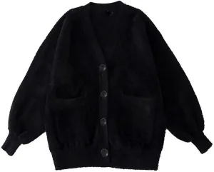 JASCLS Women's Long Sleeve Color Block Chunky Cable Knitted Oversized Sweater Cardigans for Women