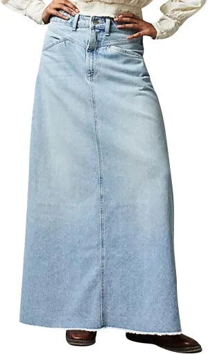 Jean Skirts for Women Denim Long Ankle Maxi Stretch Corduroy A-Line Flare Trendy Skirt with Pockets Panel Skirt