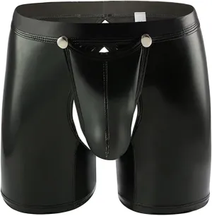 JEShifangjiusu Mens Metallic Shiny Leather Underwear Sexy Boxer Briefs Underpant Bulge Pouch Boxer Shorts Briefs Bikinis