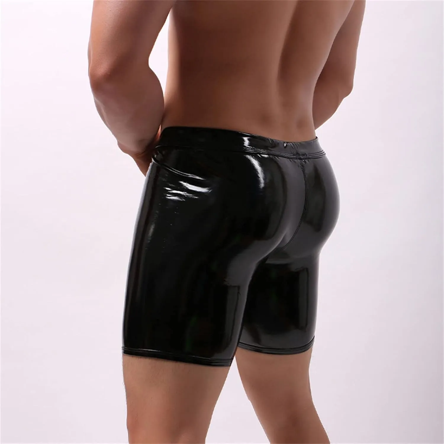 JEShifangjiusu Mens Metallic Shiny Leather Underwear Sexy Boxer Briefs Underpant Bulge Pouch Boxer Shorts Briefs Bikinis