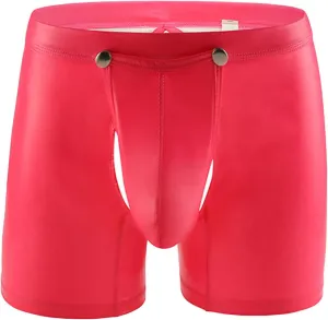 JEShifangjiusu Mens Metallic Shiny Leather Underwear Sexy Boxer Briefs Underpant Bulge Pouch Boxer Shorts Briefs Bikinis