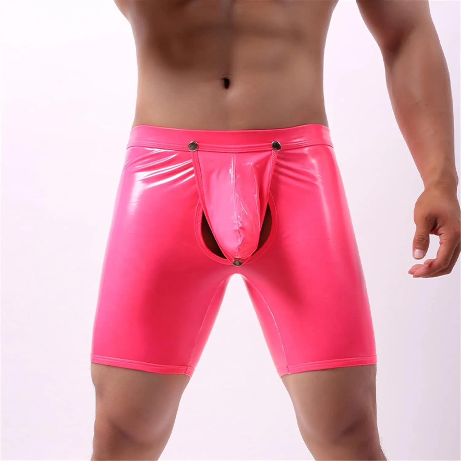 JEShifangjiusu Mens Metallic Shiny Leather Underwear Sexy Boxer Briefs Underpant Bulge Pouch Boxer Shorts Briefs Bikinis
