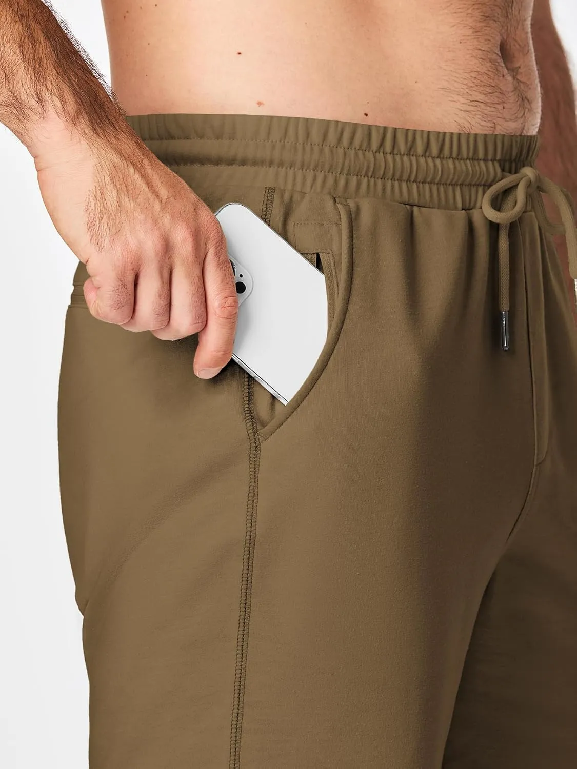 JMIERR Mens Gym Shorts Cotton 7" Running Comfy Workout Shorts Zipper Pocket Sweat Shorts