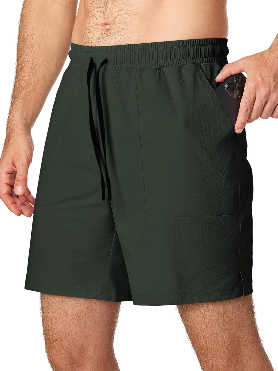 JMIERR Men's Shorts Running Athletic Shorts Waterproof Quick Dry 7" Gym Workout Breathable Shorts