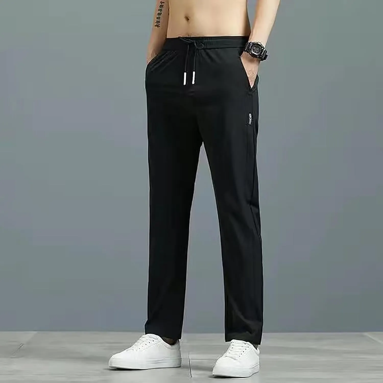 Joggers for Men Loose Joggers Sweatpants Pockets Stretch Waist Sport Pull On Pant Soft Jogging Jogger Bottoms