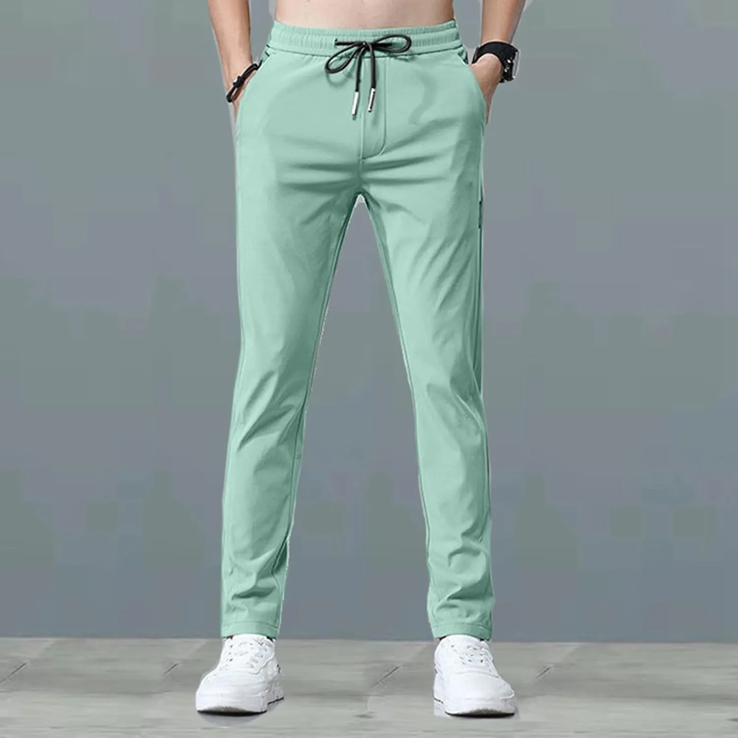 Joggers for Men Loose Joggers Sweatpants Pockets Stretch Waist Sport Pull On Pant Soft Jogging Jogger Bottoms