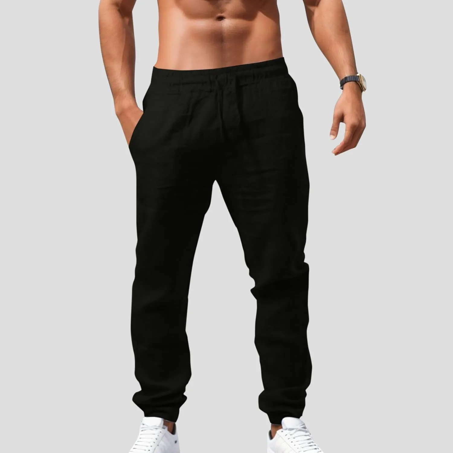 Joggers for Men Loose Joggers Sweatpants Pockets Stretch Waist Sport Pull On Pant Soft Jogging Jogger Bottoms