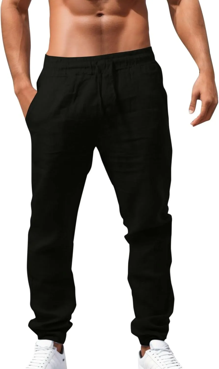 Joggers for Men Loose Joggers Sweatpants Pockets Stretch Waist Sport Pull On Pant Soft Jogging Jogger Bottoms