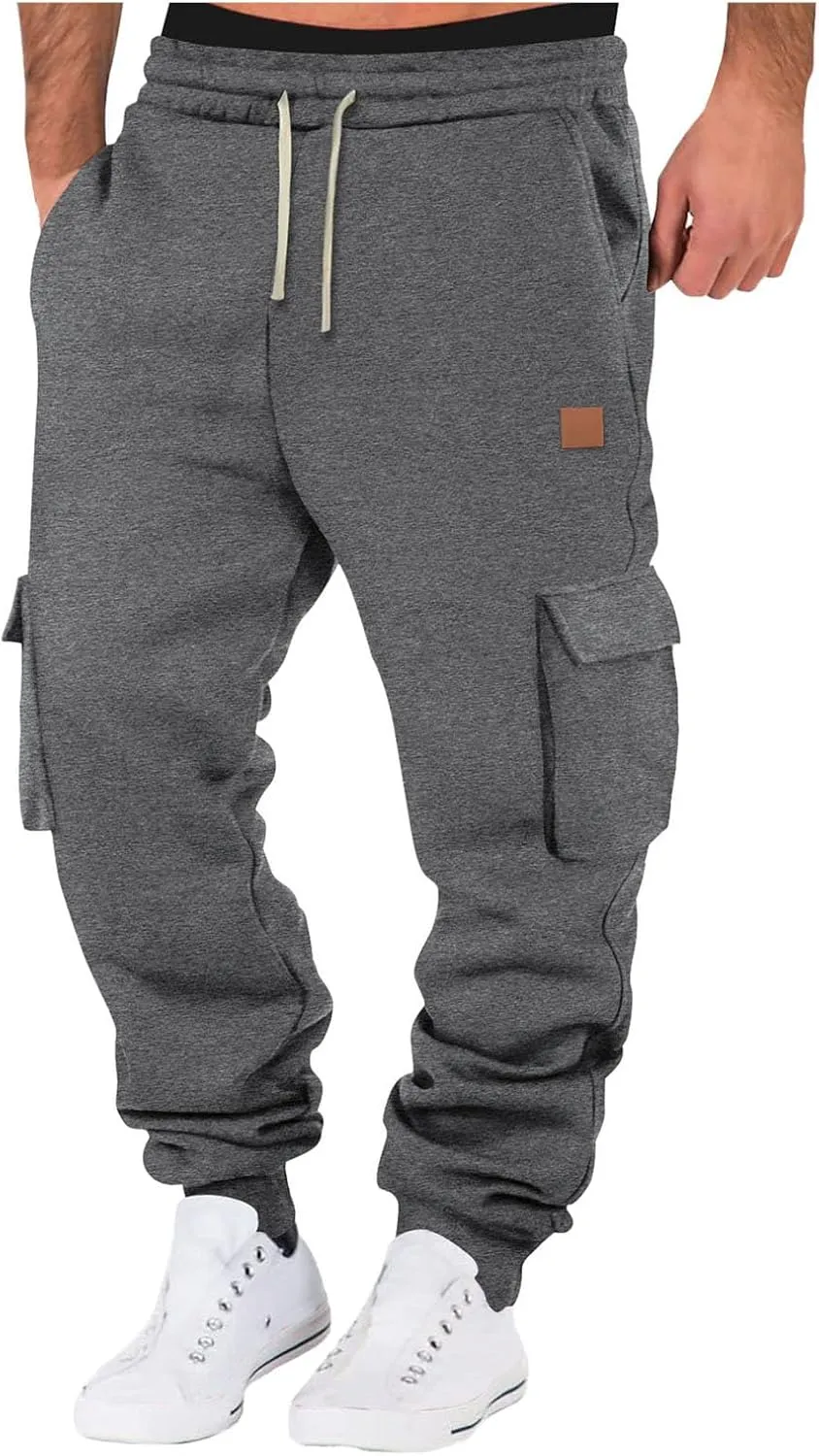 Joggers for Men UK Loose Fit Joggers Sweat Pants Running Gym Training Sport Combat Pant Soft Jogging Sweat