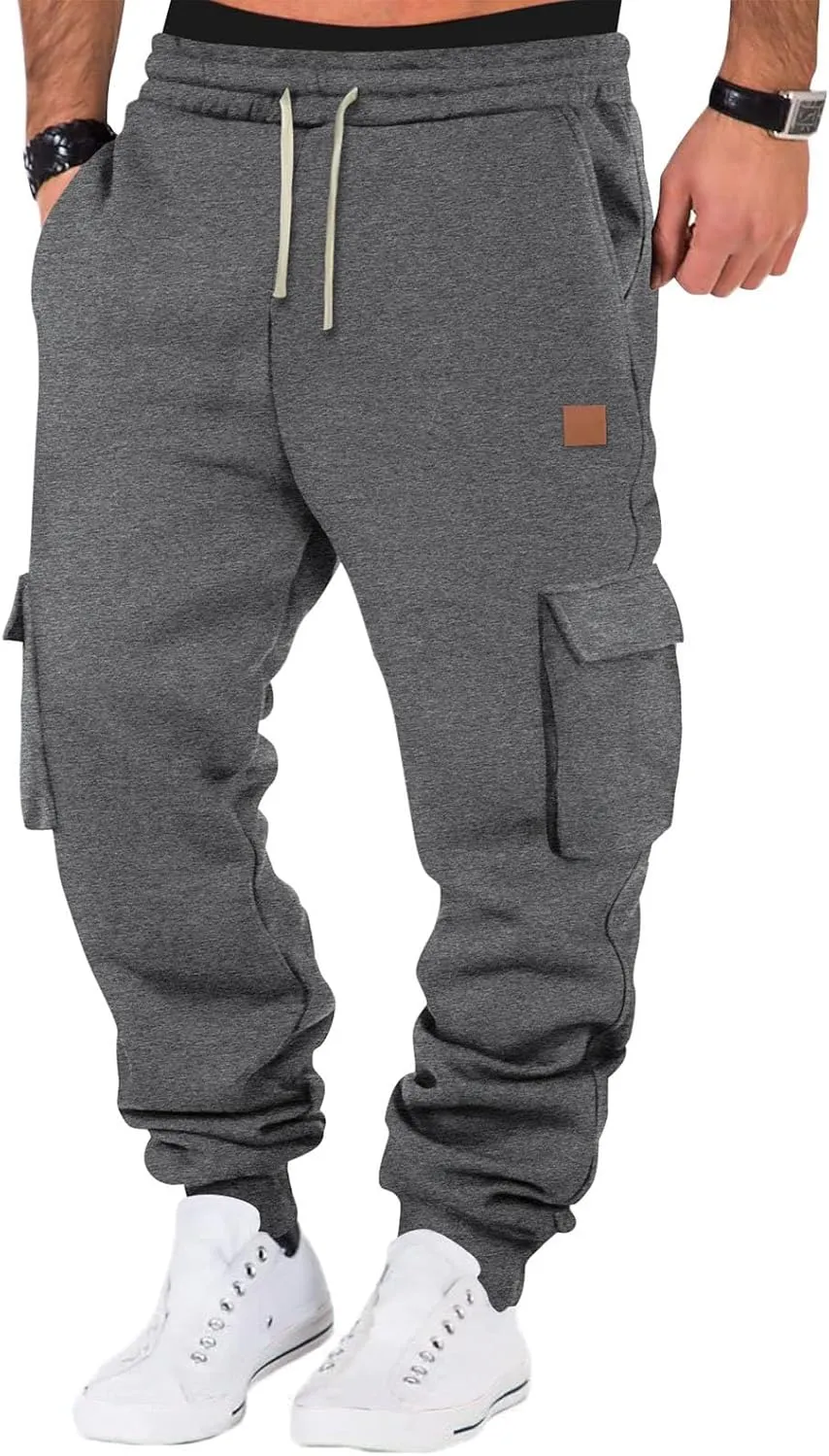 Joggers for Men UK Loose Fit Joggers Sweat Pants Running Gym Training Sport Combat Pant Soft Jogging Sweat