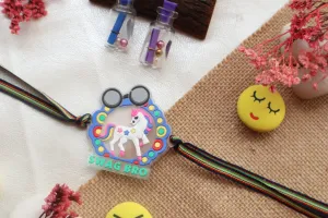 Kamule Unicorn Detailed Kids Rakhi - Blue