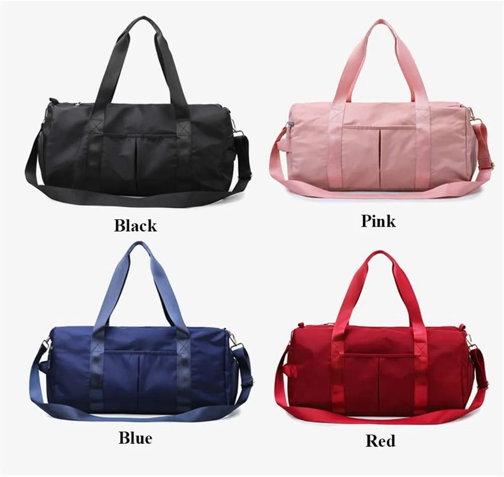 KARRESLY Travel Sports Gym Bag for Women or Men with Wet Pocket and Shoes Compartment for Training Swim Yoga(Black)