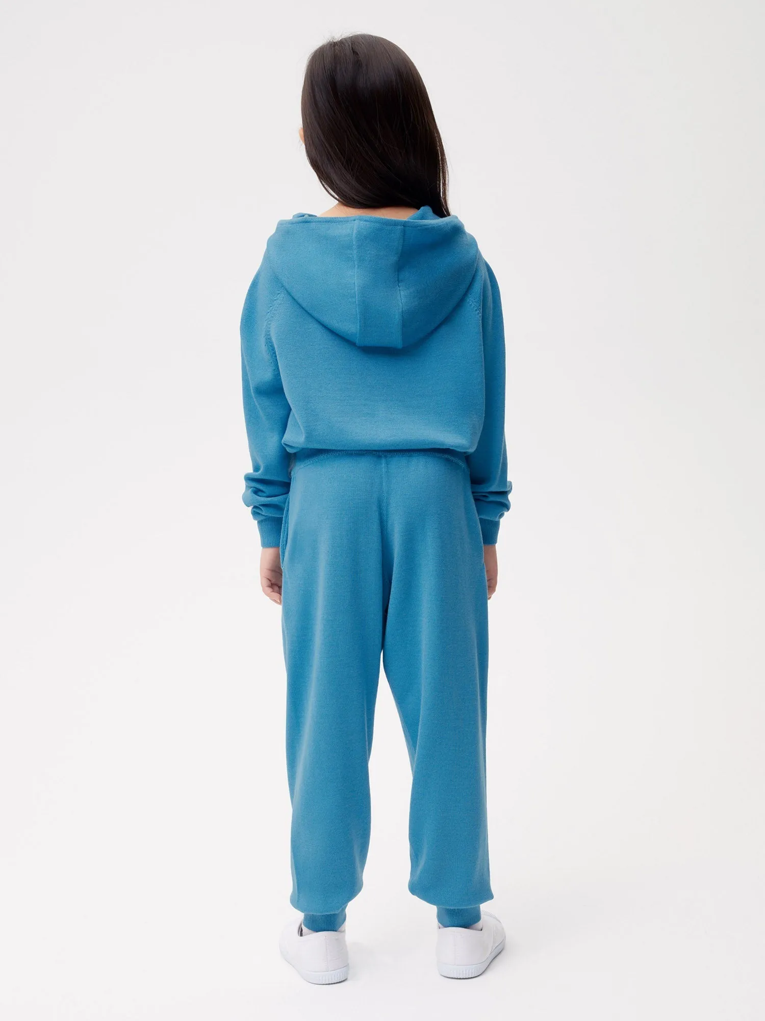 Kids Merino Wool Track Pants—electric blue