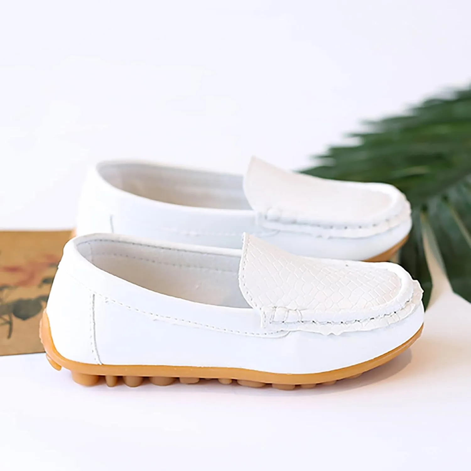 Kids Toddlers Boys Girls Leather Slip On Loafers Moccasi Boat Dress Shoes Comfort Flat Casual Shoes Formal Shoes
