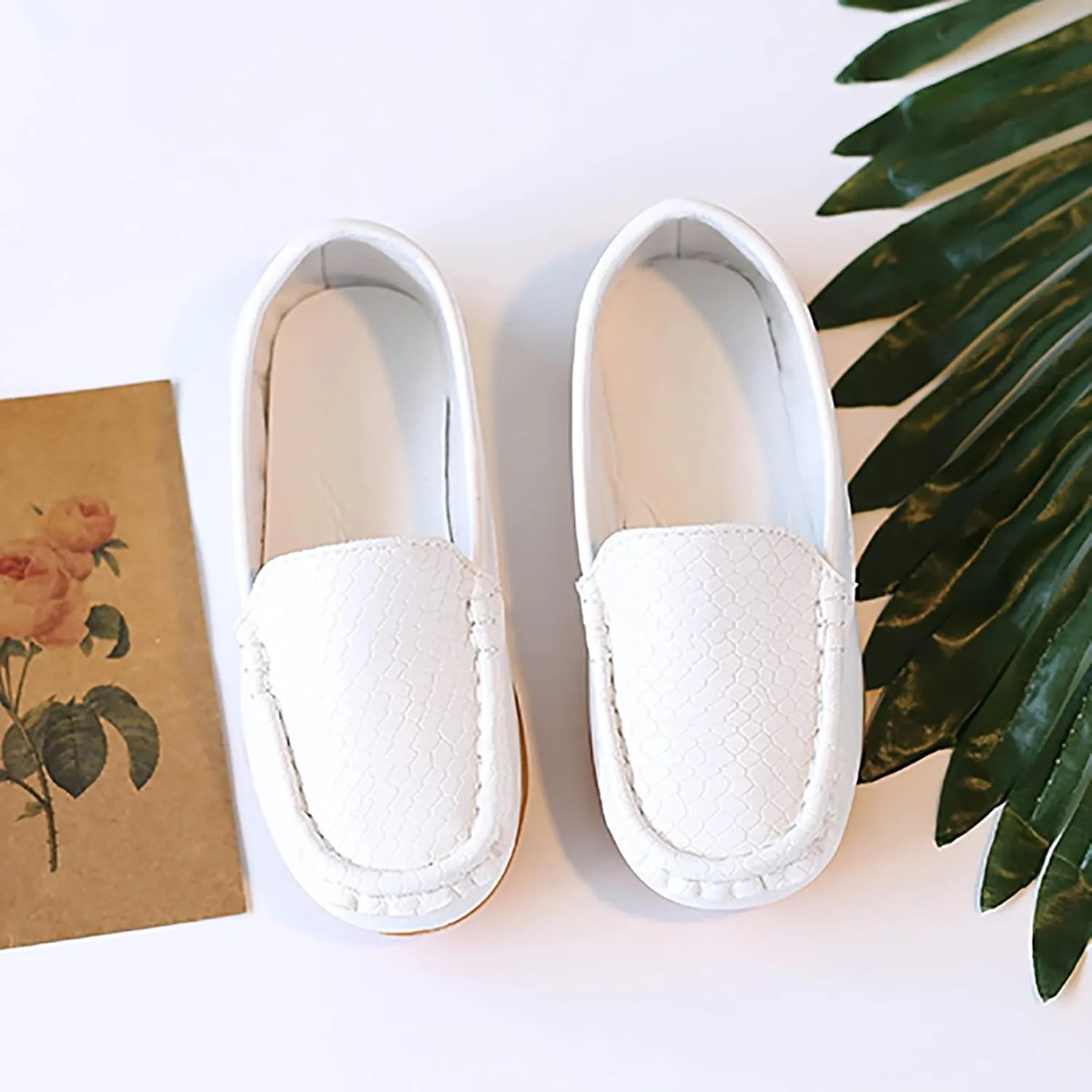 Kids Toddlers Boys Girls Leather Slip On Loafers Moccasi Boat Dress Shoes Comfort Flat Casual Shoes Formal Shoes