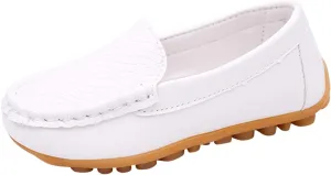 Kids Toddlers Boys Girls Leather Slip On Loafers Moccasi Boat Dress Shoes Comfort Flat Casual Shoes Formal Shoes