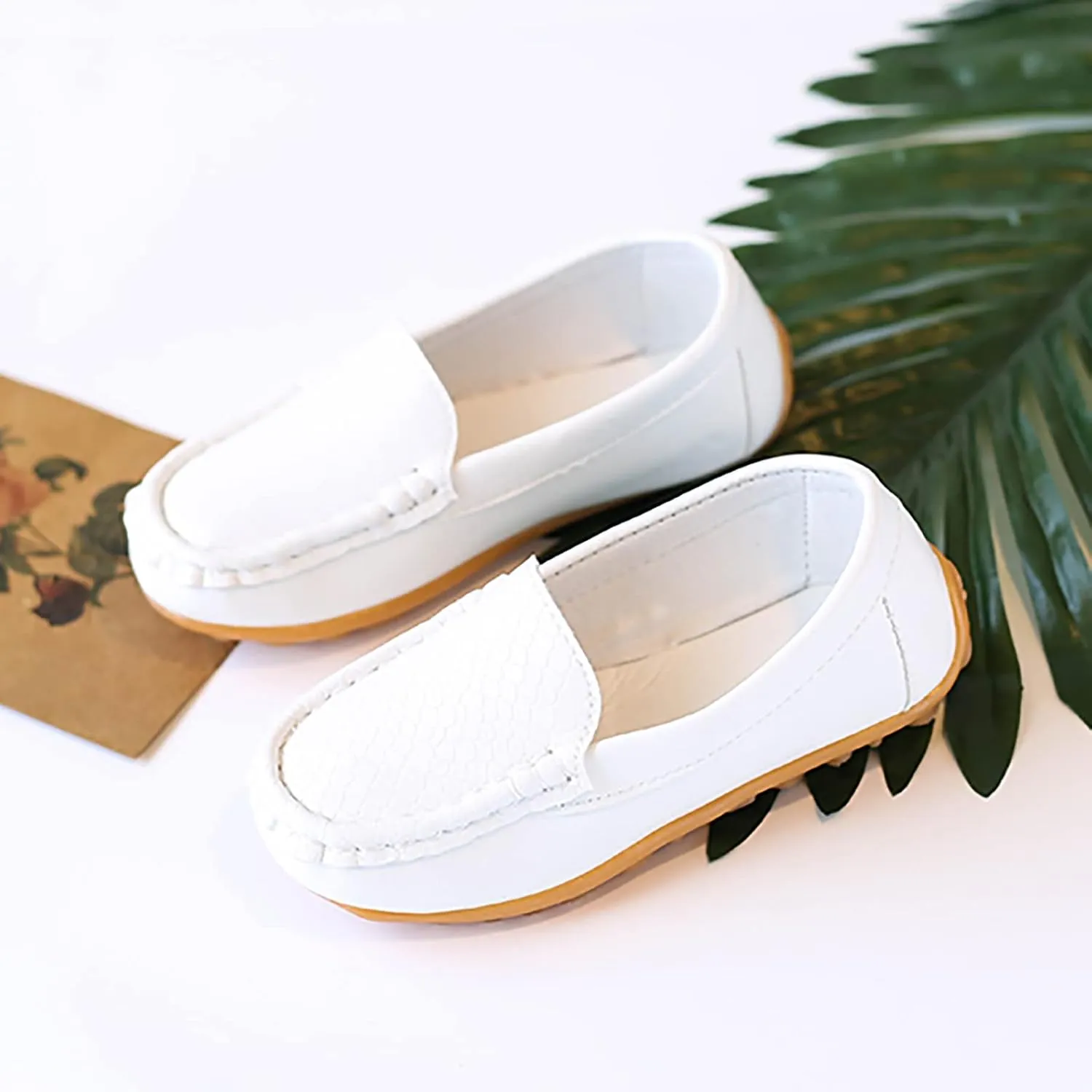 Kids Toddlers Boys Girls Leather Slip On Loafers Moccasi Boat Dress Shoes Comfort Flat Casual Shoes Formal Shoes