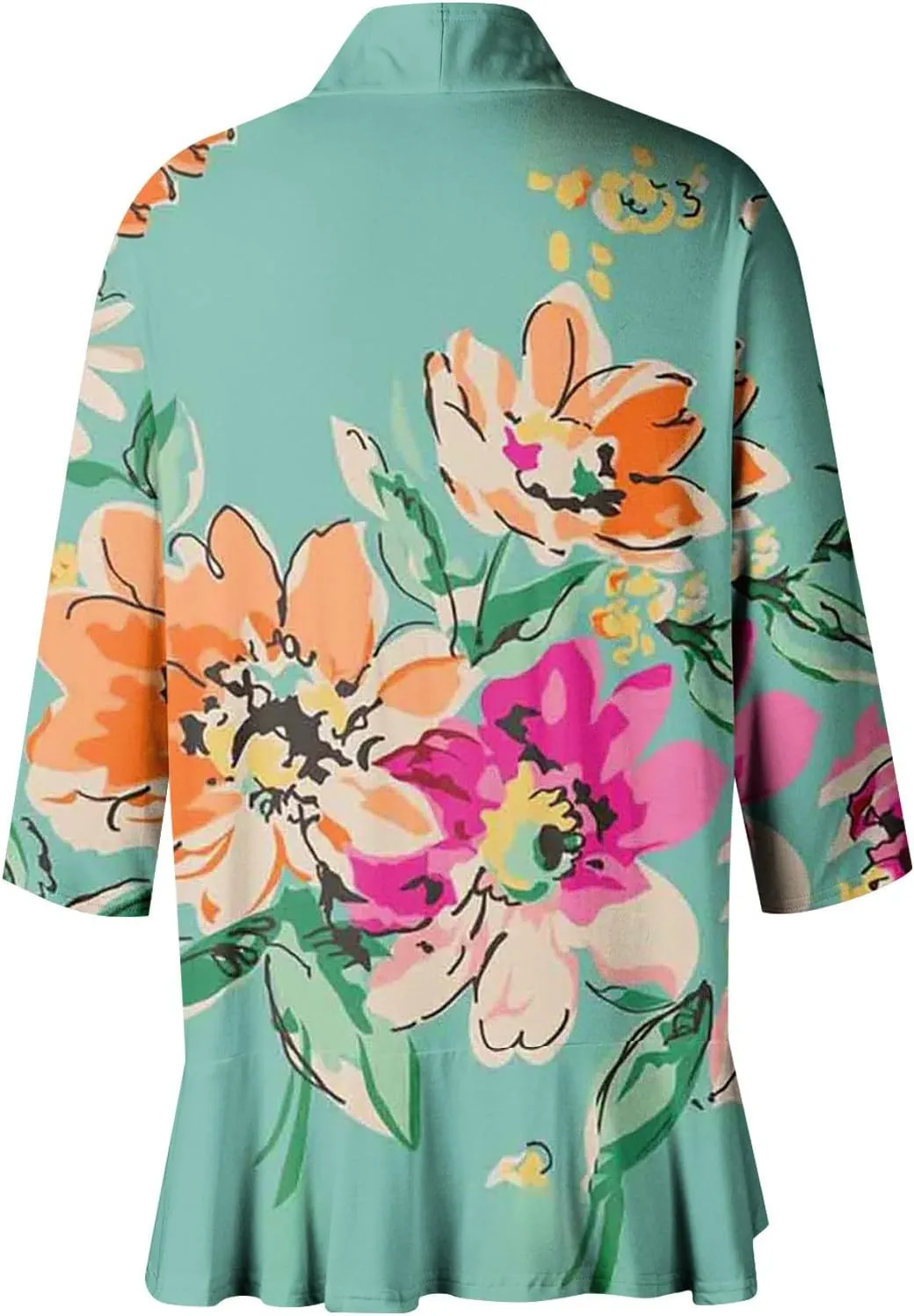 Kimono Cardigan Summer Cardigans for Women 2023 Trendy Ethnic Style Open Front 3/4 Sleeve Cardigan Open Front Tops