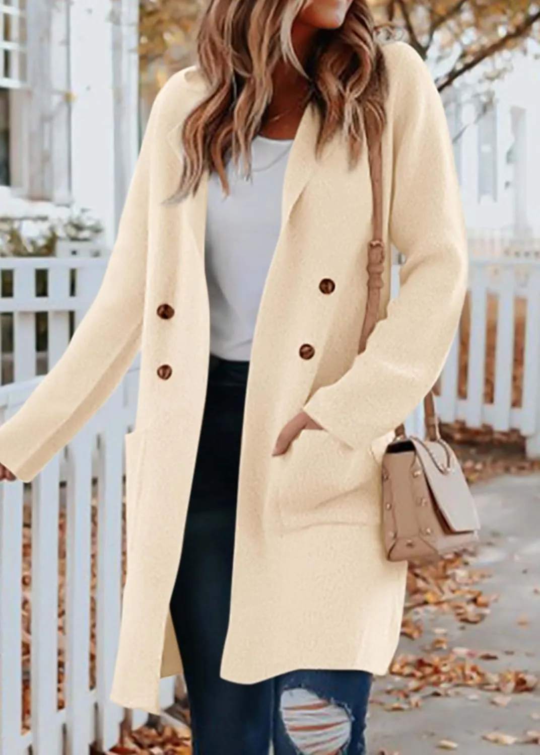 KIRUNDO Cardigan Sweaters for Women 2025 Fall Fashion Open Front Warm Thick Long Winter Coats Jackets Decorative Buttons