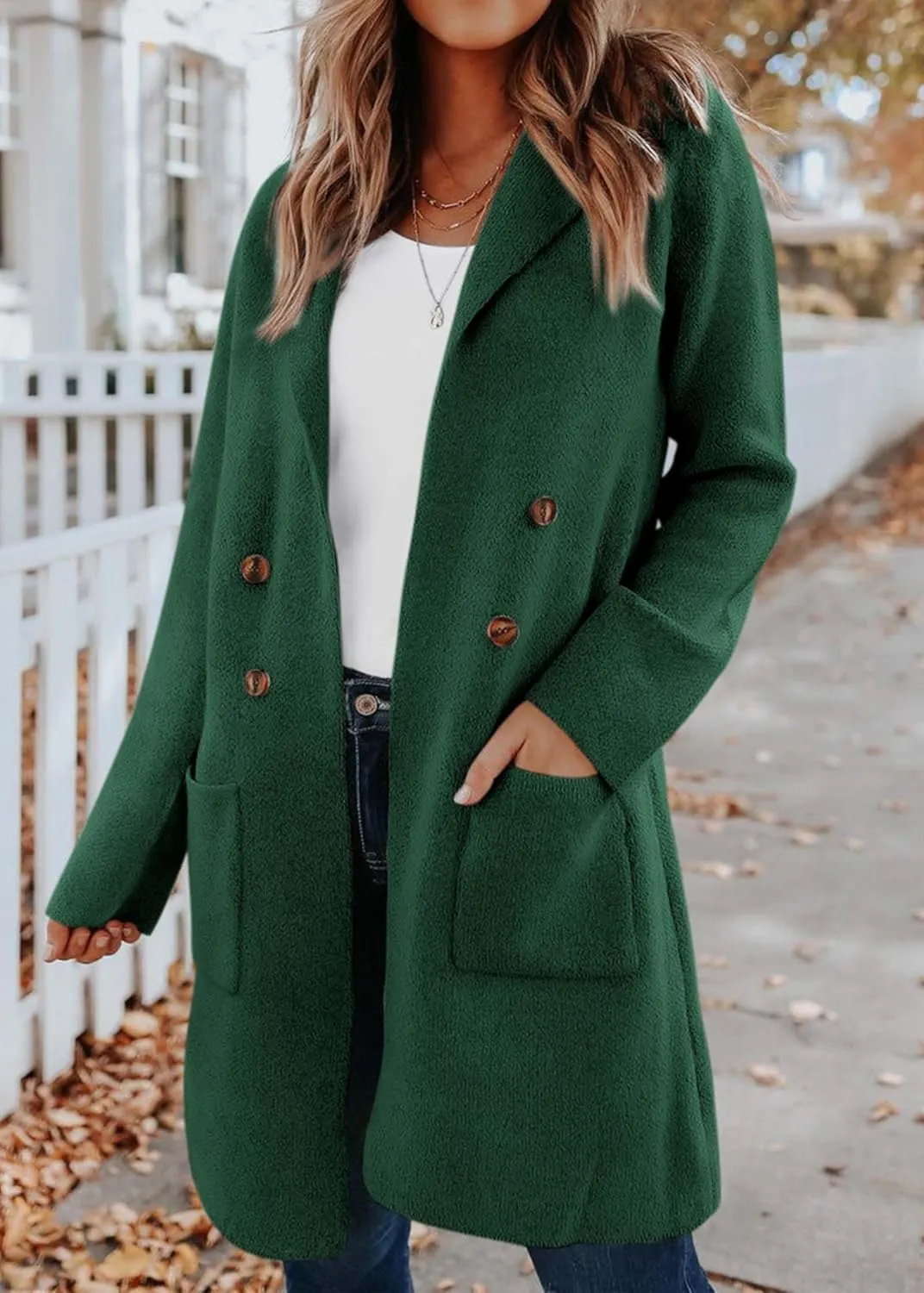 KIRUNDO Cardigan Sweaters for Women 2025 Fall Fashion Open Front Warm Thick Long Winter Coats Jackets Decorative Buttons