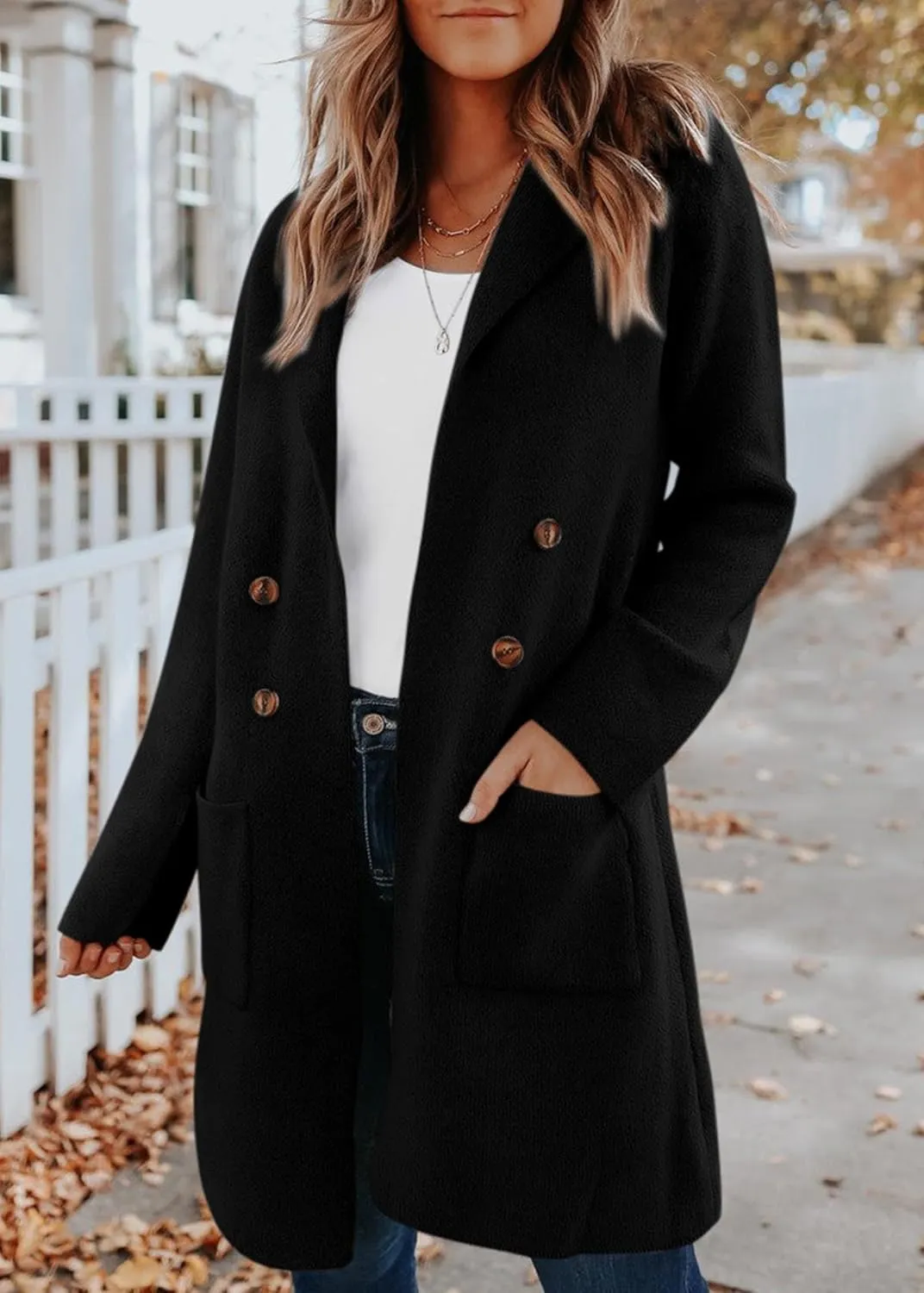 KIRUNDO Cardigan Sweaters for Women 2025 Fall Fashion Open Front Warm Thick Long Winter Coats Jackets Decorative Buttons