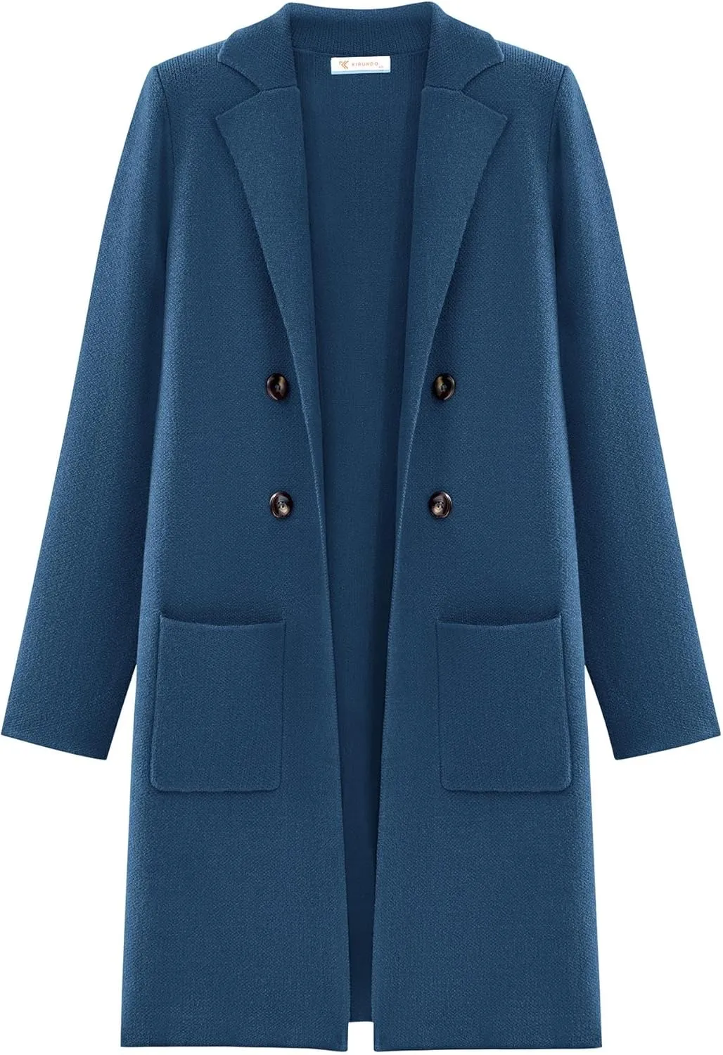 KIRUNDO Cardigan Sweaters for Women 2025 Fall Fashion Open Front Warm Thick Long Winter Coats Jackets Decorative Buttons