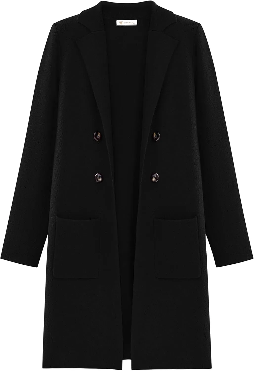 KIRUNDO Cardigan Sweaters for Women 2025 Fall Fashion Open Front Warm Thick Long Winter Coats Jackets Decorative Buttons