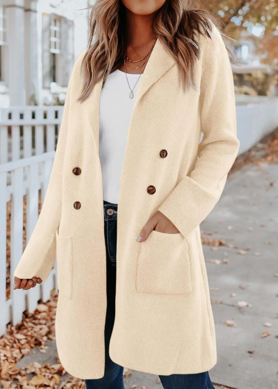 KIRUNDO Cardigan Sweaters for Women 2025 Fall Fashion Open Front Warm Thick Long Winter Coats Jackets Decorative Buttons